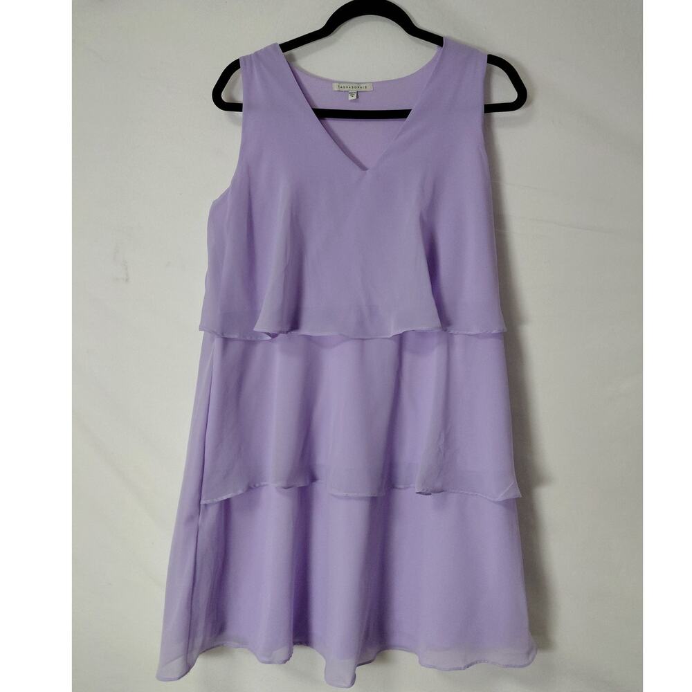 TASH + SOPHIE Sleeveless Layered Dress Solid Chiffon Knee Length Size M